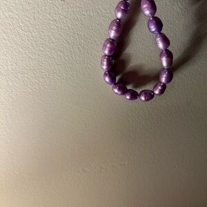 Elegant Purple Pearl Beaded Bracelet